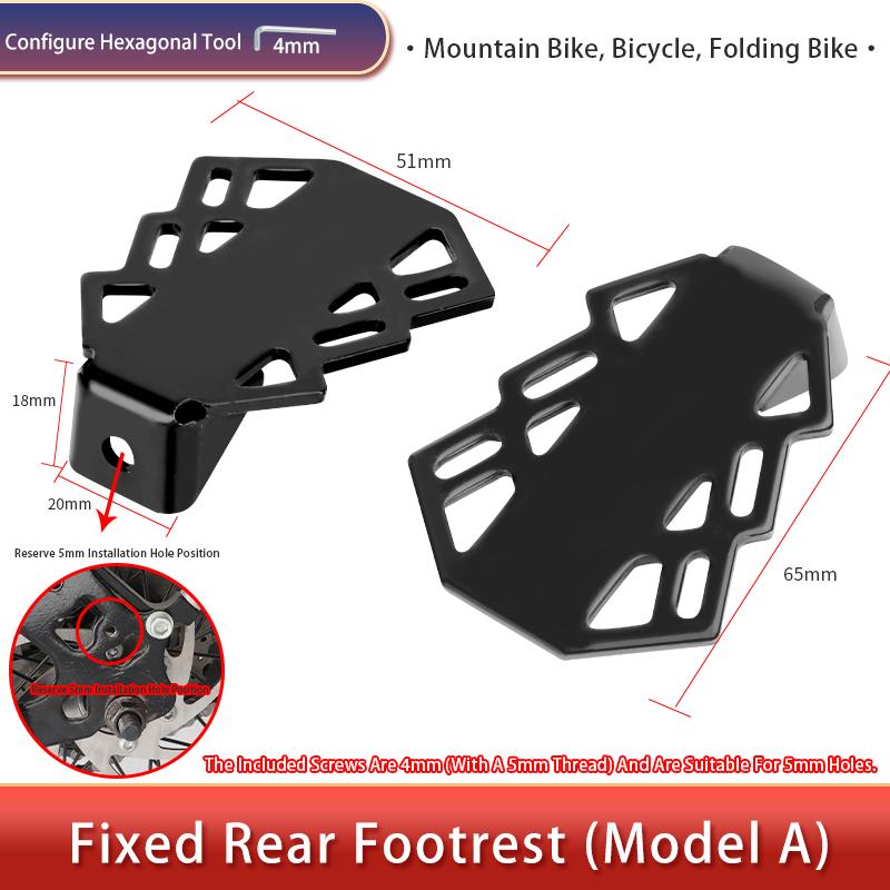 High Quality Durable Child Bike Part Foldable Rear Seat Safety Footrests Pedal