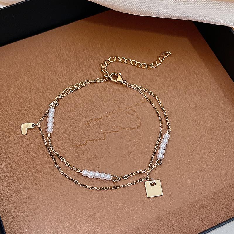 Koreaanse High-End Parel & Titanium Staal Mode Armband voor Dames