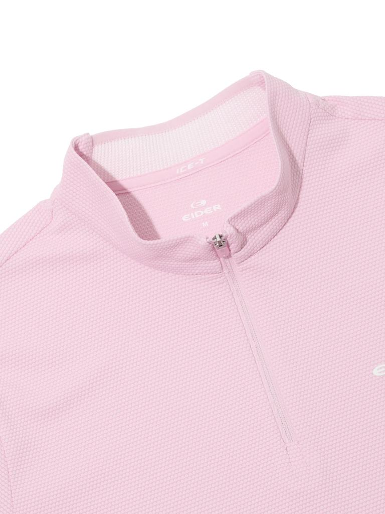 EIDER Ice-T Women'S Bubble Short Sleeve Zip-Up T-Shirt_Candy Pink