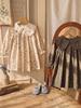 Herbst 2026 Mädchen Langarm Blumenkleid mit 3D-Rose und Puppenkragen
