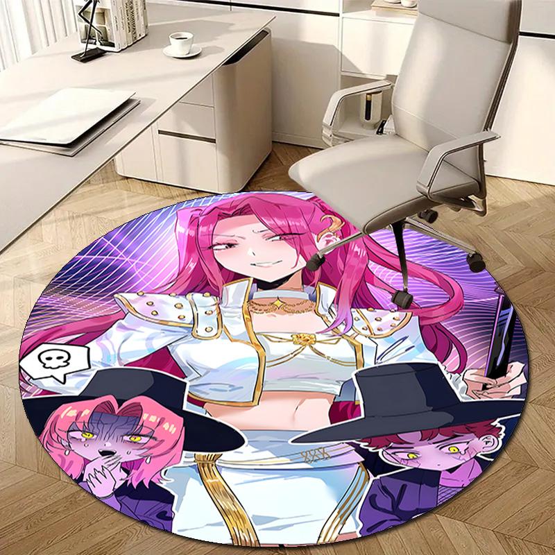 1pc KPop Demon Hunters MIRA3 Design Printed Area Round Carpet for Bedroom Living Room Home Decor Rugs Mat Non Slip Mat Rug for Bedside