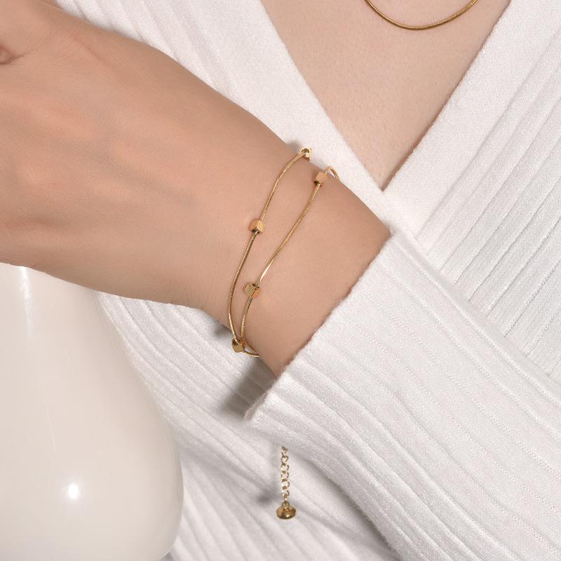 Titanium Steel Women's Bracelet: European & American High-End Fashion Jewelry