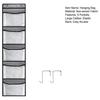 1 Set Hanging Bag with 2 Hooks 5 Pockets Large Caliber Easy Access Visible 5-Skeleton Hanging Storage Pouch Wardrobe Supply