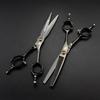 6-Inch Black Double-Tail XMQ-02 Hair Salon Scissors for Bangs - Professional Barber Shears