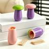 Dispensador de Palillos de Dientes con Forma de Hongo con Tapa Antipolvo Contenedor de Almacenamiento de Palillos para el Hogar y la Cocina Caja Decorativa para Guardar Palillos Tarro