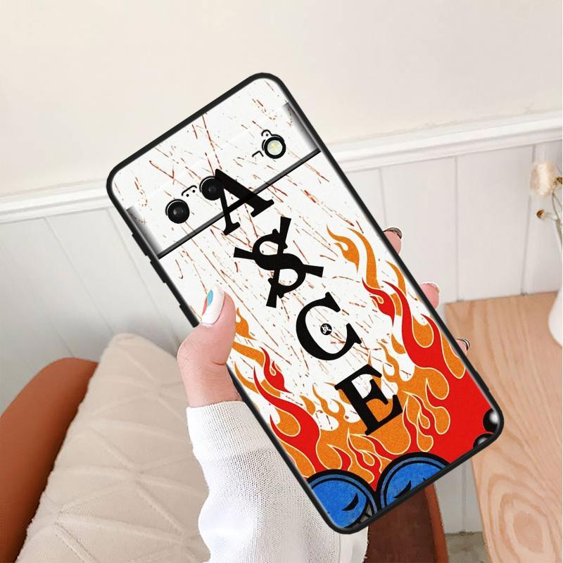 Luffys-Zoros O-nes P-ieces Stoßfeste Abdeckung für Google Pixel 8 7A 6A 5A 5 4 4A XL Pro 5G Schwarze Telefonhülle Weiche Fundas Capa