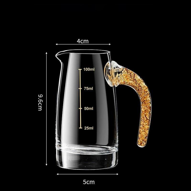 Dispenser Measuring Pot Wine Bottle Gold Foil Lead-Free Crystal Glass Sake Small Container Wine Cup 100Ml Liquor