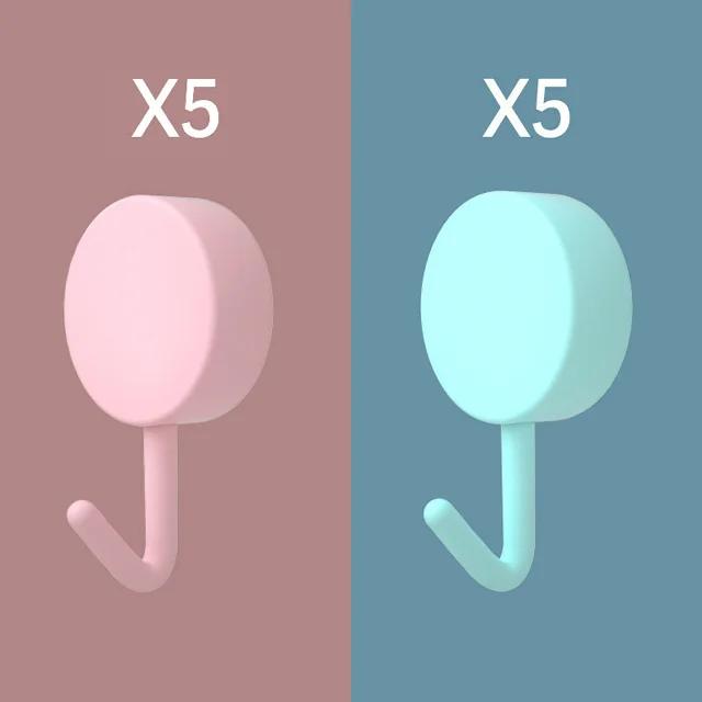 New 10PCS Self Adhesive Wall Hook Strong Without Drilling Coat Bag Bathroom Door Kitchen Towel Hanger Hooks Home Storage Accesso
