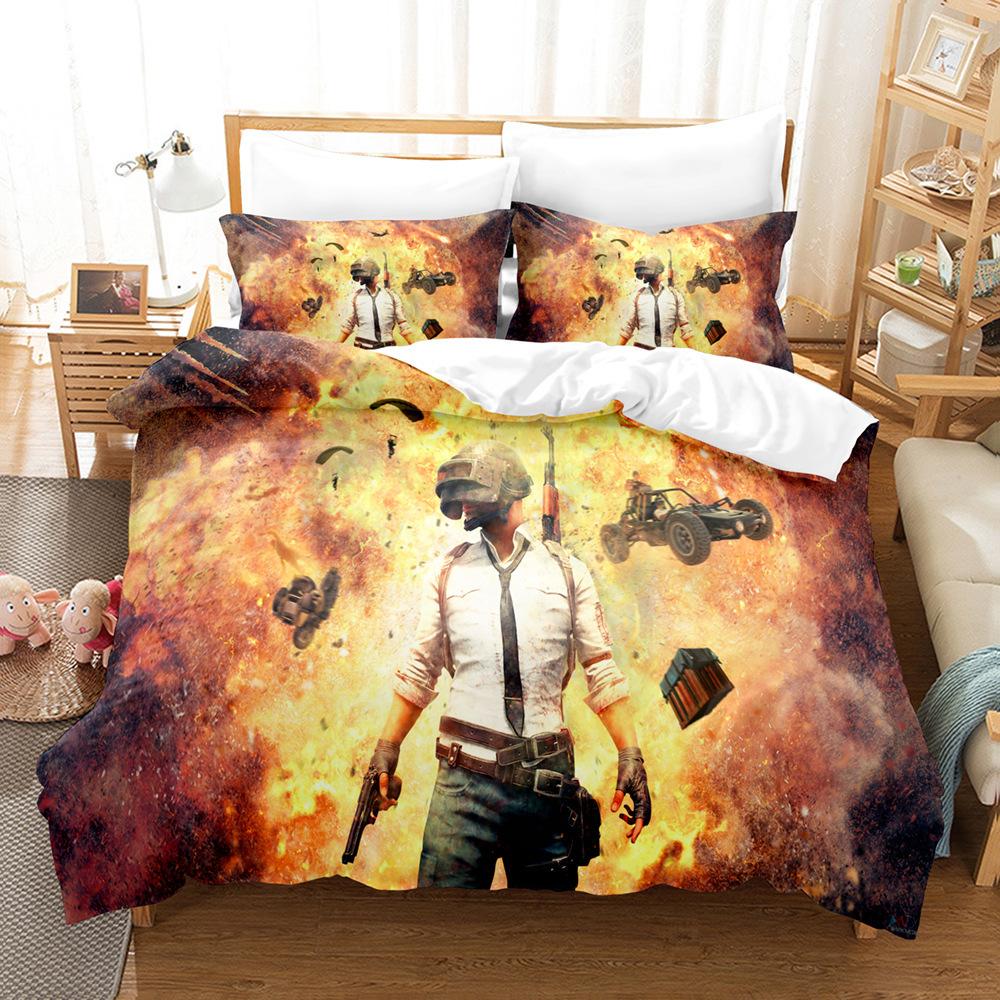Playerunknown'S Battlegrounds Home Textiles Bedding Three-Piece Digital Printing Quilt Set Four-Piece Abrasive Cloth Set