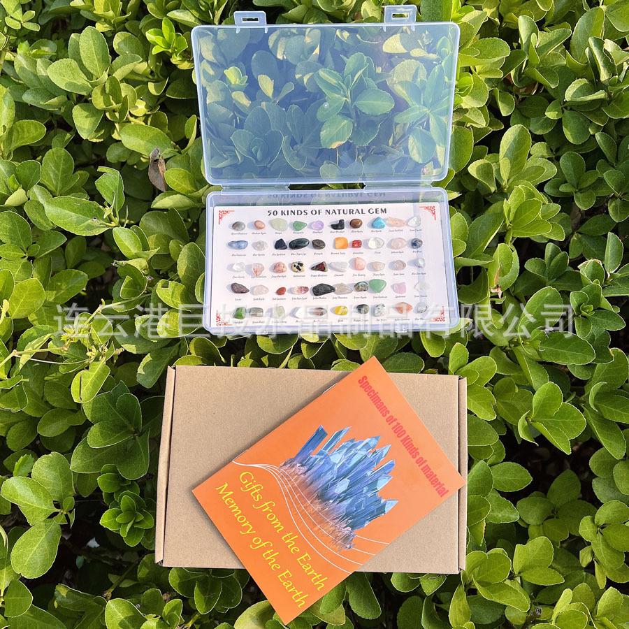 Gemstone Ore Box Set: 50 Varieties for Kids' Educational Gifts on Gemstone Science