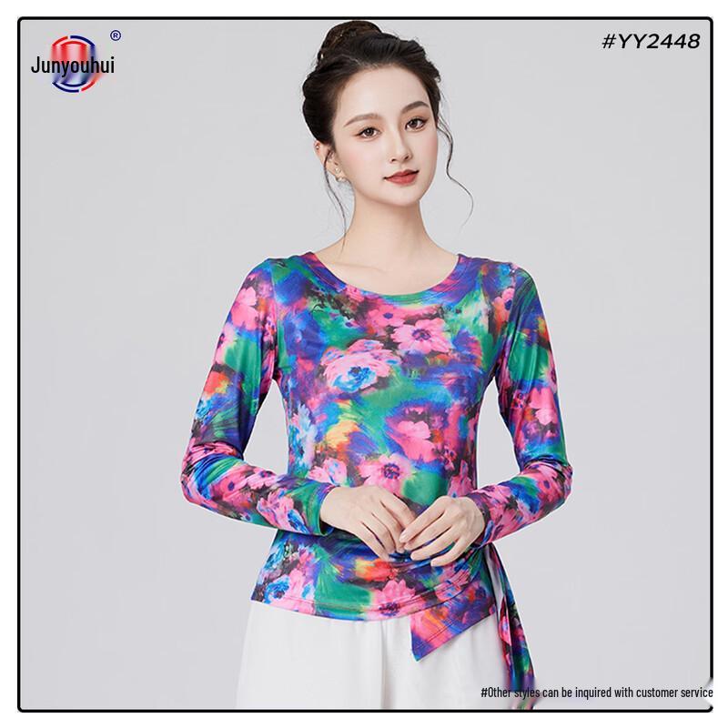Women s Square Dance Long-Sleeve Top & Pants Set M