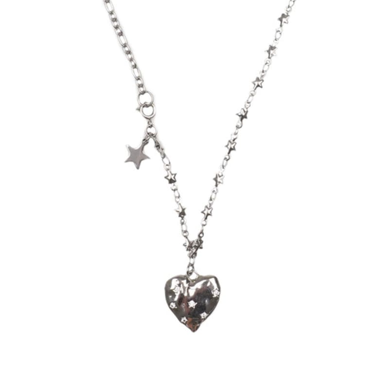 HIGHSCHOOLDISCO Glitterhjärta Kedjehalsband