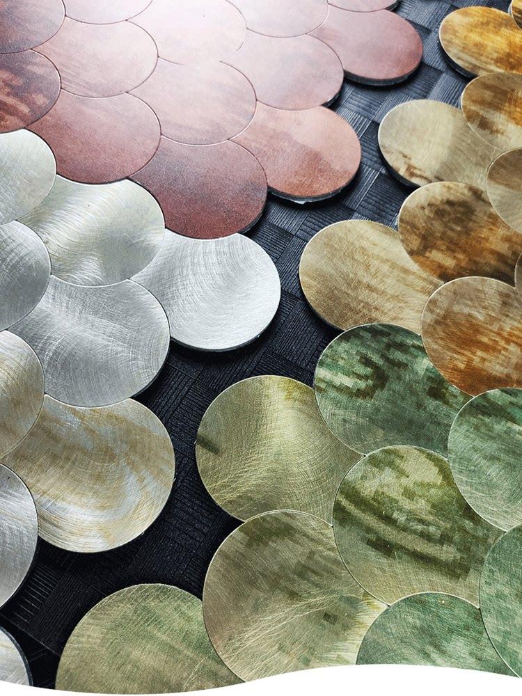 Shell Shape Metal Mosaic Tile Luxury Peel and Stick Self Adhesive Wall Tile for Entrance Hallway Backsplash Art Wall Decor