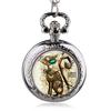 Collier Médaillon Chat Steampunk Vintage Bronze Pendentif Montre de Poche Cadeau