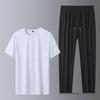 2026 Summer Ice Silk Quick-Dry Sports Casual Set: Round Neck T-Shirt & Straight Leg Pants