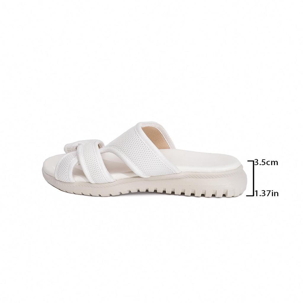 Women's Thick-Soled Cross-Strap Beach Sandals - New European & American Fashion Summer Toe-Covering Flats.