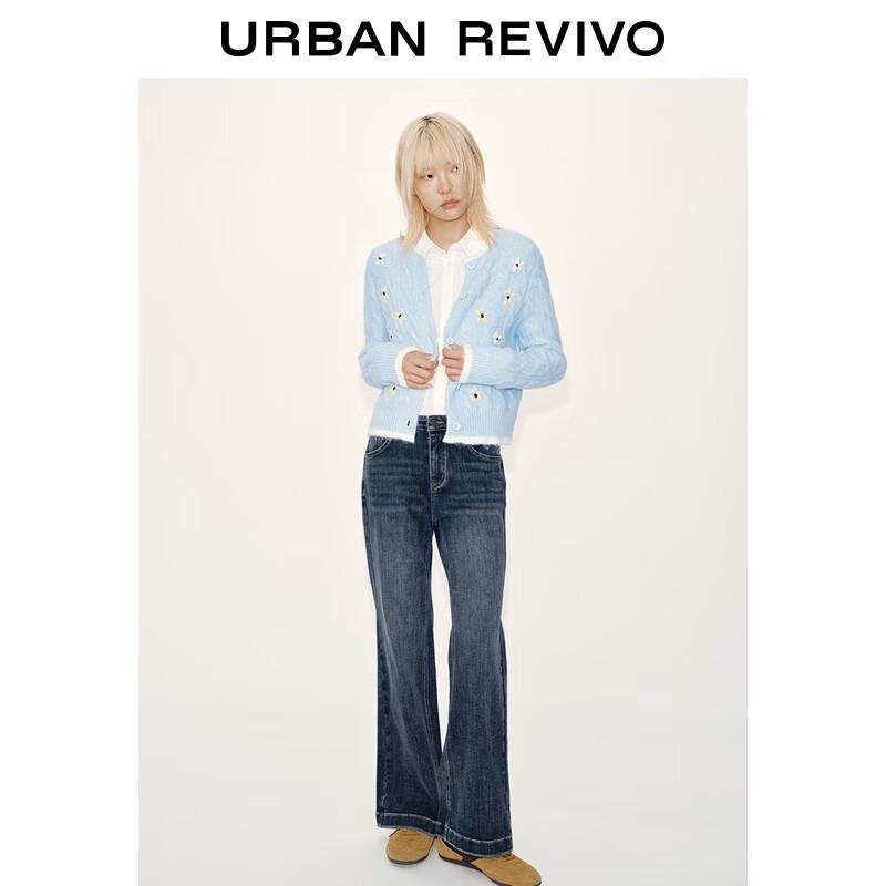 UR Women's 2025 Winter Washed Flared High-Waist Jeans UYB850009