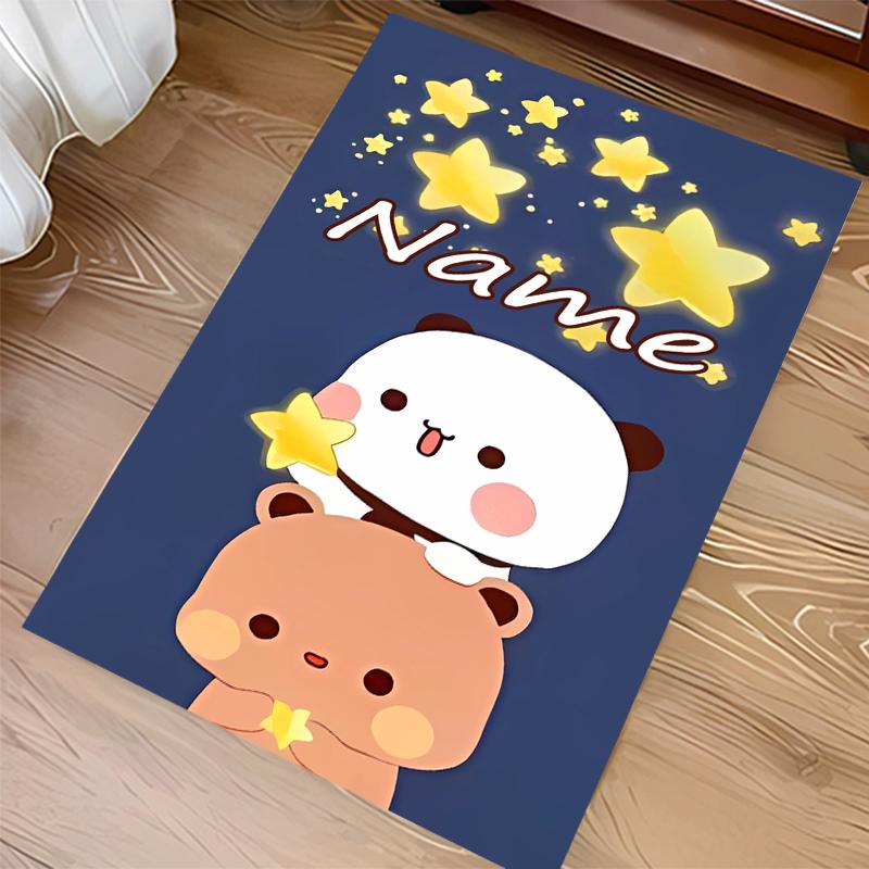 Custom Personalization Bubu and Dudu Print Area Rug - Soft, Washable Non-Slip Indoor Mat,Living Room,Home&Office Decorative Rug