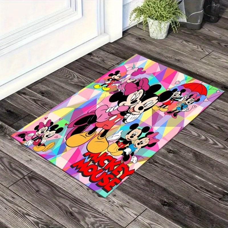 

1pc Cute Mickey Mouse Minnie Pattern Area Rug Soft Flannel Floor Mat for Living Room, Office, Bedroom, Outdoor and Camping, Sofa Coffee Tabl 60cm by 90cm