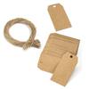 100 Pcs Kraft Paper Tags Brown Cardboard Cards With Strings Wedding Birthday Christmas Party Gifts Tag Cookie Packaging Supplies