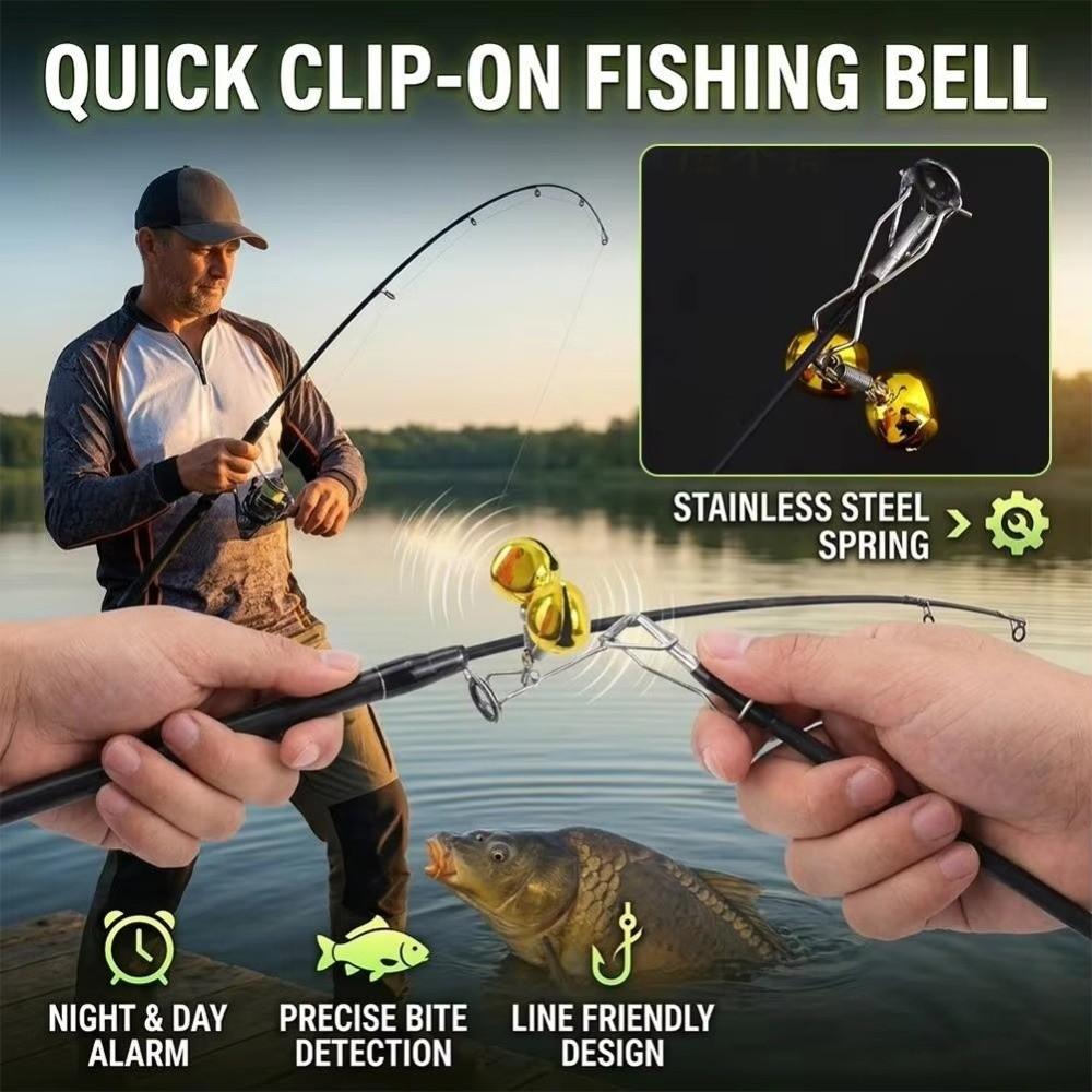 5/10Pcs Metal Clip-On Fishing Rod Bell Anti-Throwing Design Fishing Tackle Accessory  Night Fishing