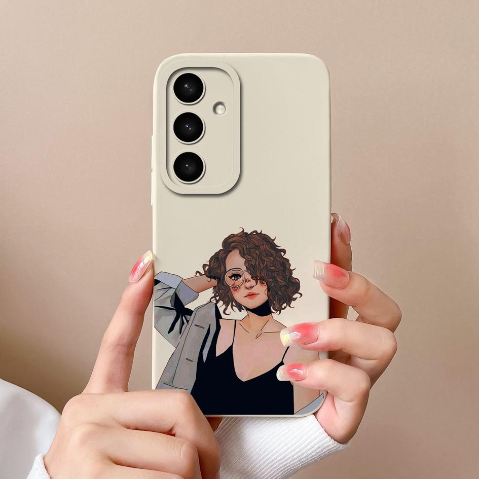 Covers For For Samsung S25 Plus Ultra New Case Fashion Cool Girl Soft Liquid Silicone Protective For Samsung S 25 Bumper Housing