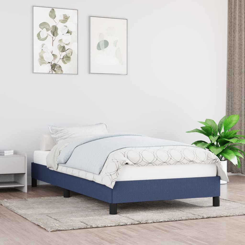 Vidaxl Bed Frame Without Mattress Blue 90X190 Cm Fabric