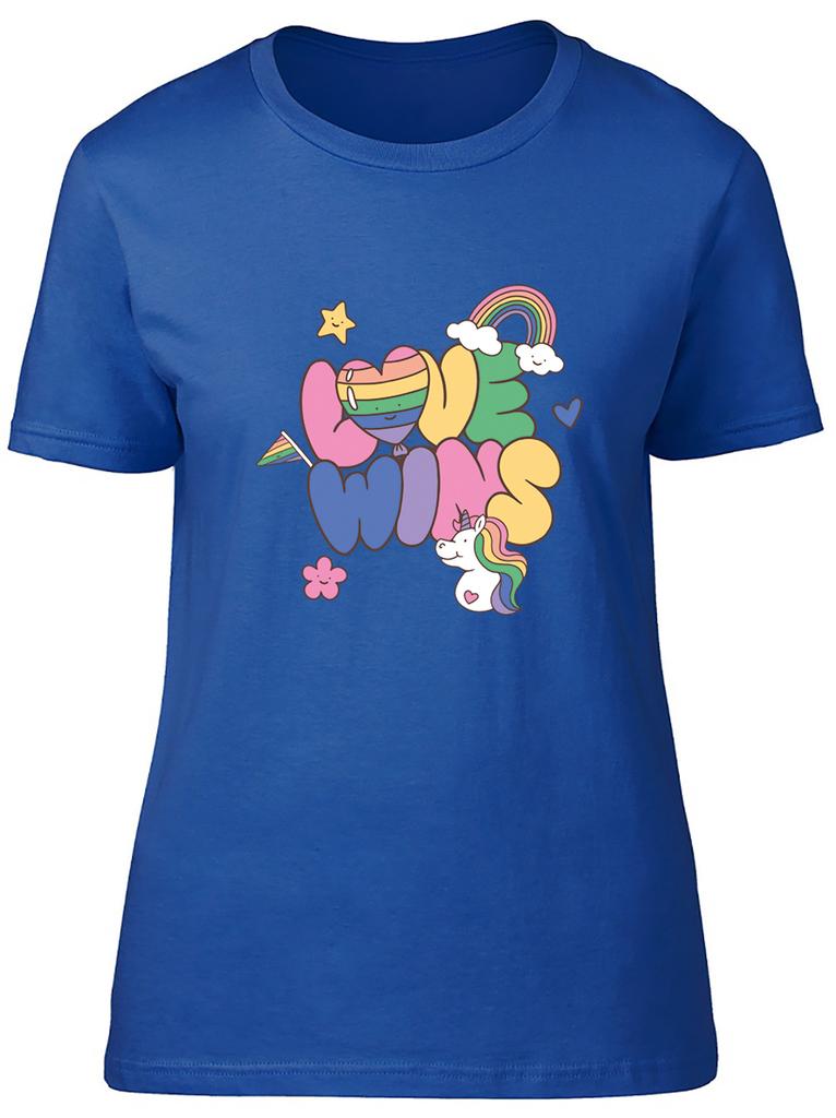 Pride LGBTQ Unisexs TShirt Unicorn Heart Rainbow Ladies Gift Tee