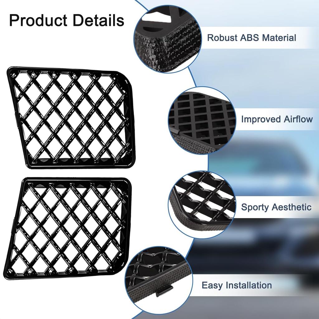 2er-Pack Auto-Kühlergrillabdeckung Stoßfänger vorne Mitte unterer Kühlergrill-Einsatz für BMW G87 M2 2023-2025 (nach Juni 2023) Frontstoßstange Kühlergrill Gitter Kit, Vorne