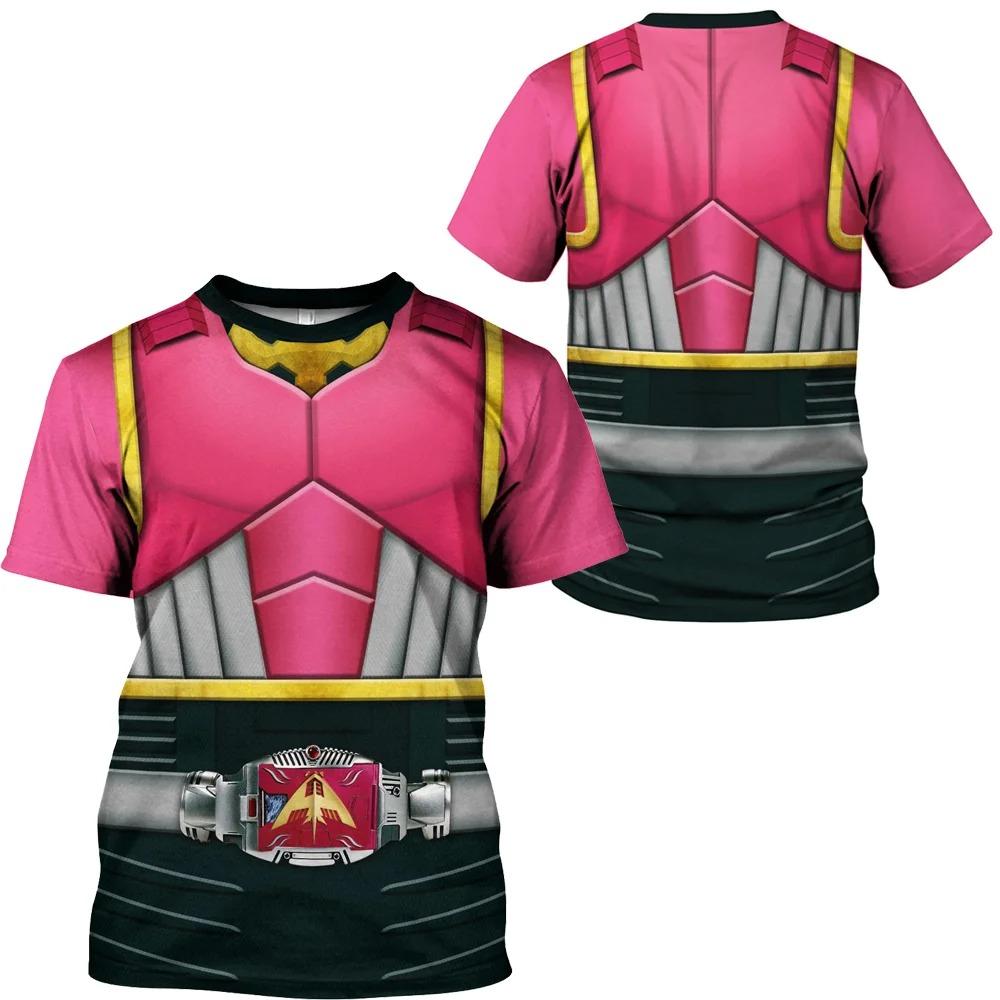 Kamen Rider W CycloneJoker T-shirts Japanese Tokusatsu Cosplay 3D Print Kids Tees Summer Men/Women Harajuku Short Sleeve Y2k Top