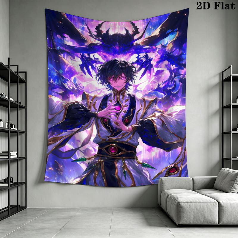 Code Geass Wall Tapestry Aesthetic Wall Hanging Printed Fabric Blanket Decorative Tapestries for Bedroom Living Room Home Decor