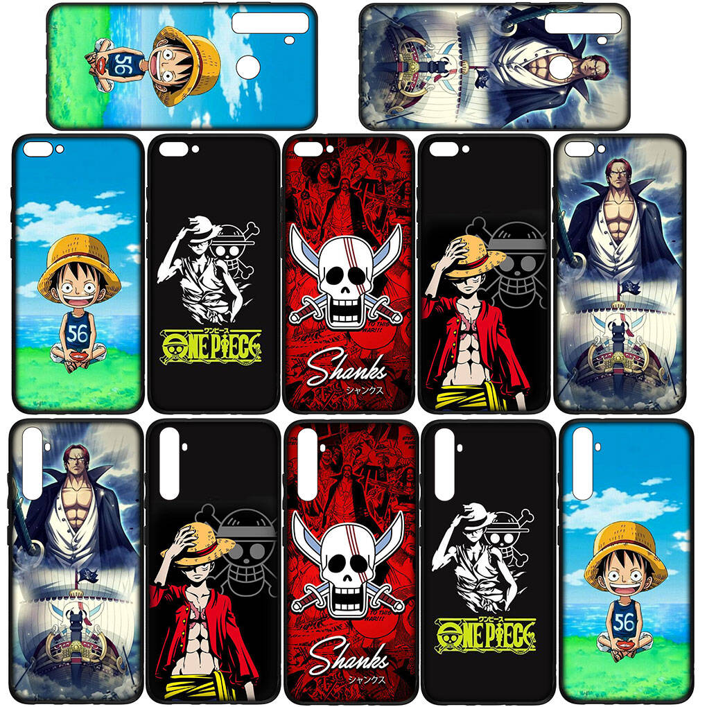 Phone Case for iPhone 17 15 16 Plus Redmi Note 14 12 11 13 Pro Max Huawei P30 P20 Lite OPPO A60 A40 A80 A18 A16 Red Hair Luffy One Piece Shanks Cover