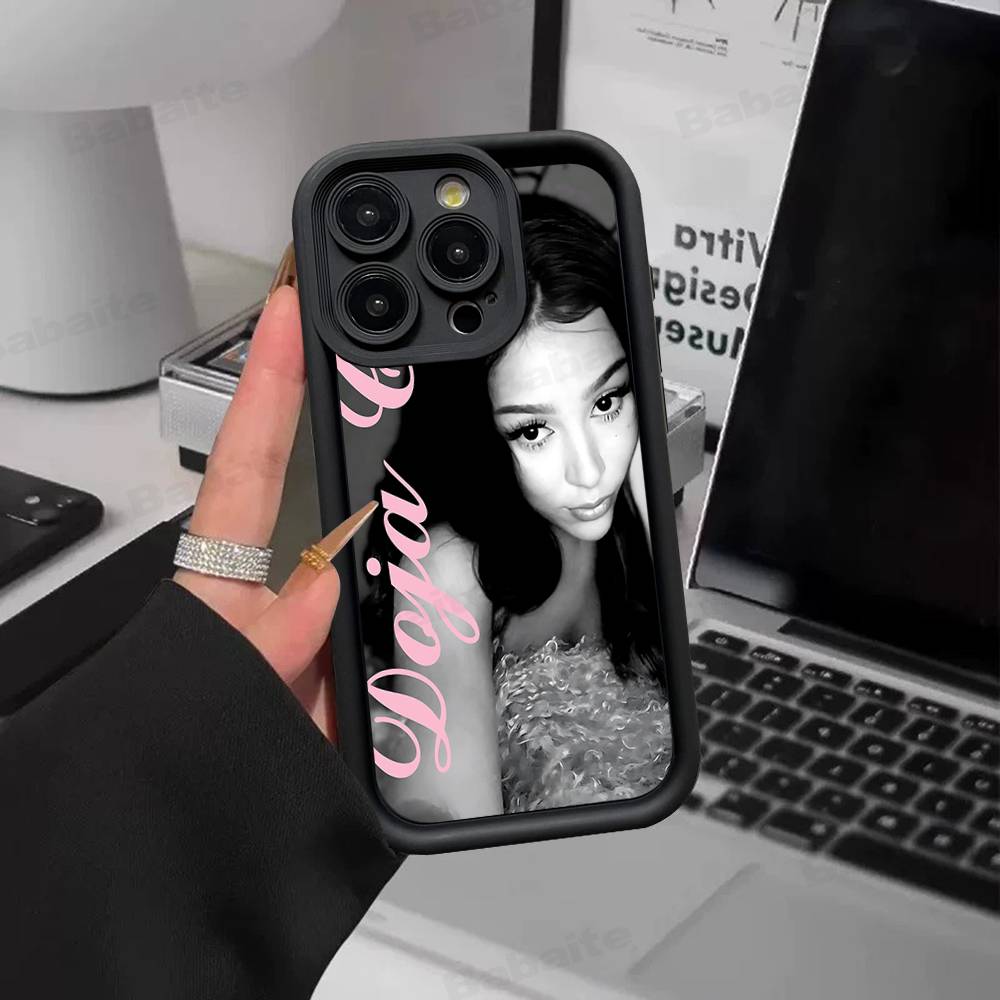 Doja Singer C-Cat Silicone Soft Phone Case For IPhone 17 16 15 14 Plus 13 12 Mini 11 Black Cover