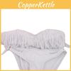 Bikini Sexy Estivo di Qualità Premium con Spacco, Monocolore, Frange, Schiena Scoperta, Costume da Bagno, Set Retrò per uno Stile Definitivo