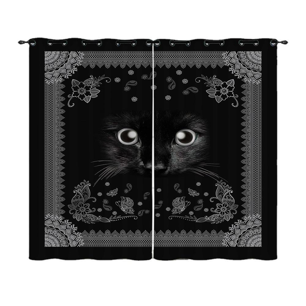Curtains Animal Texture Deer Curtains Bedroom Living Room Blackout Curtain Perforated
