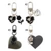 Heart Rose Keychain Car Decors Accessory Fashion Bag Pendant Unisex Key Holder Car Decorative Charm Suitable for Key Bag