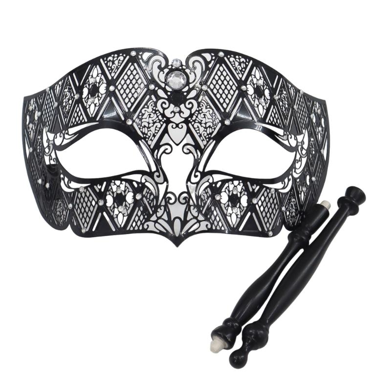 

Flower Half Face Mask for Women Masquerade Mask Venetian Style Mask Halloween Party Mask with Detachable Holding Stick