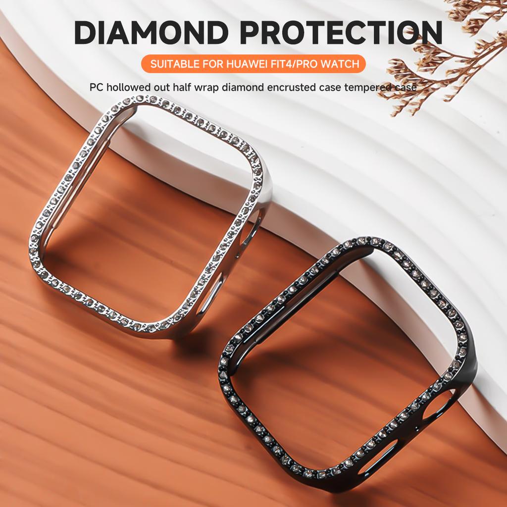 Diamond Case For Huawei Watch Fit 4 4 Pro 3 Accessorie All-Around Hollow PC Protective Bumper Frame For Huawei Watch Fit 3 Cover