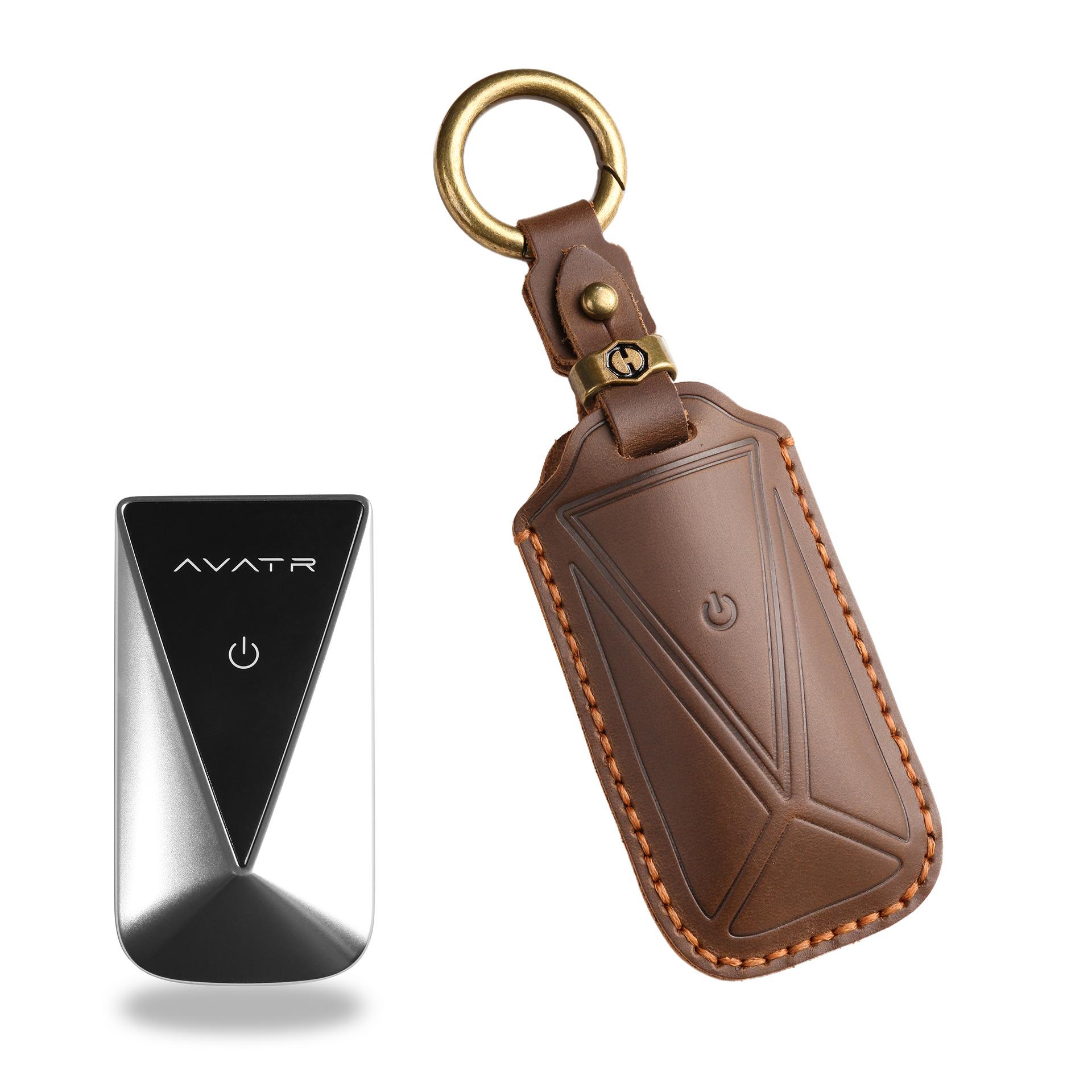 

Подходит для чехла для ключа Avita 07, 24 модели из натуральной кожи, новая модификация автомобиля Avita 11, ключ дистанционного управления, цепочка для чехла. коричневый