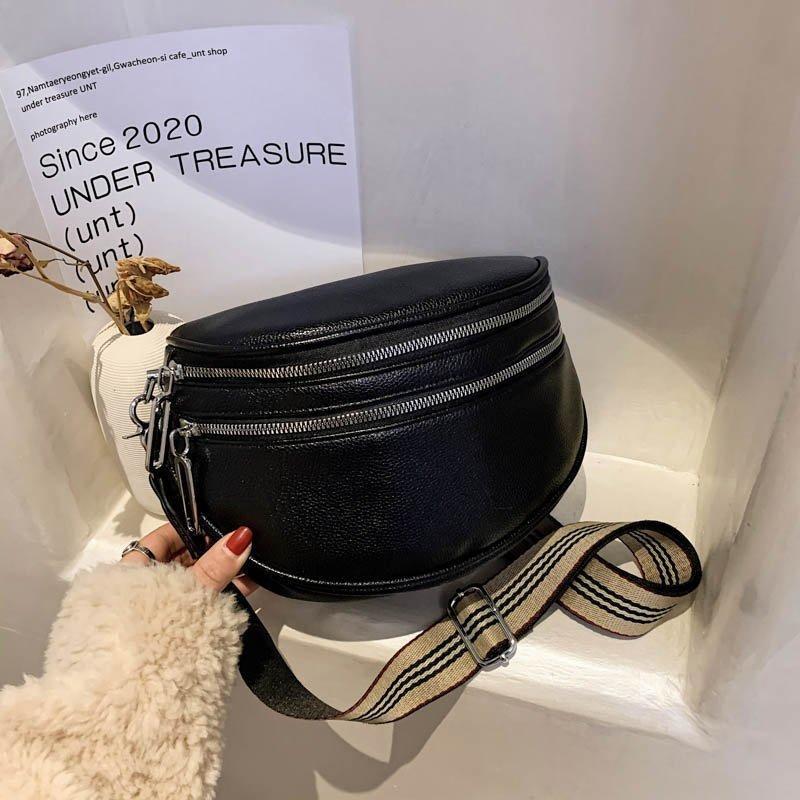 Retro breiter Schultergurt Bauchtasche modische und beliebte einzelne Schulter Damen Tasche schräge vielseitige atmosphärische Brusttasche