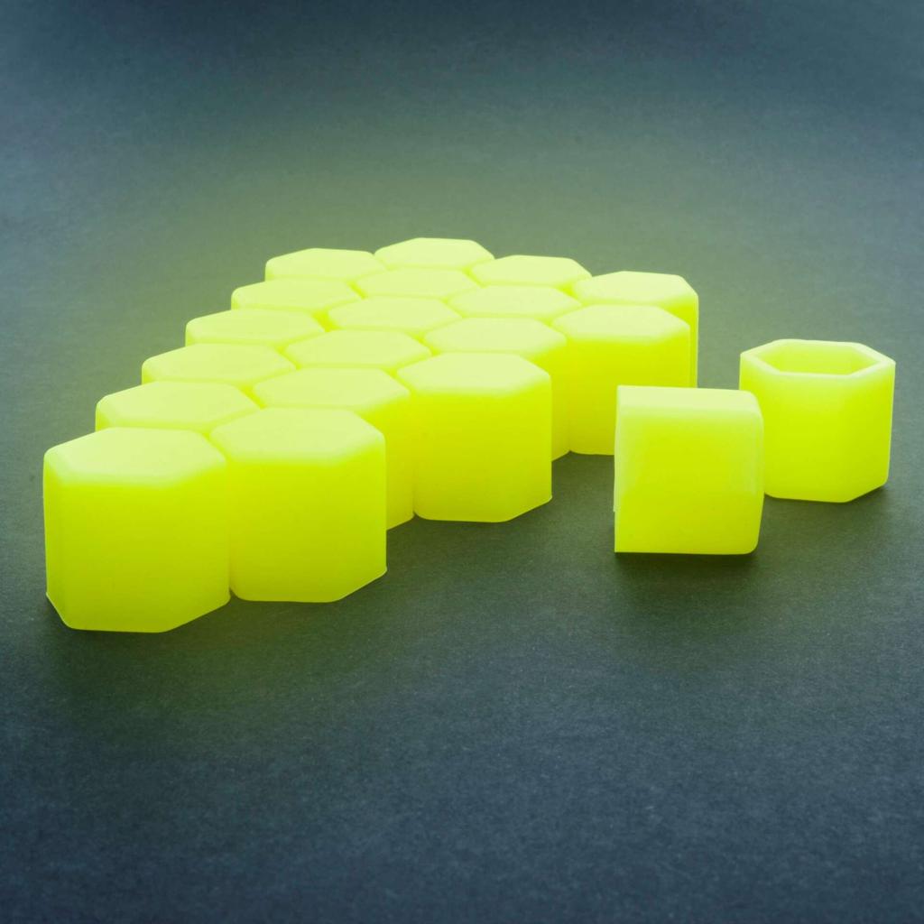 19mm Yellow Silicone Bolt Caps - Universal Rim Caps Eptuning044