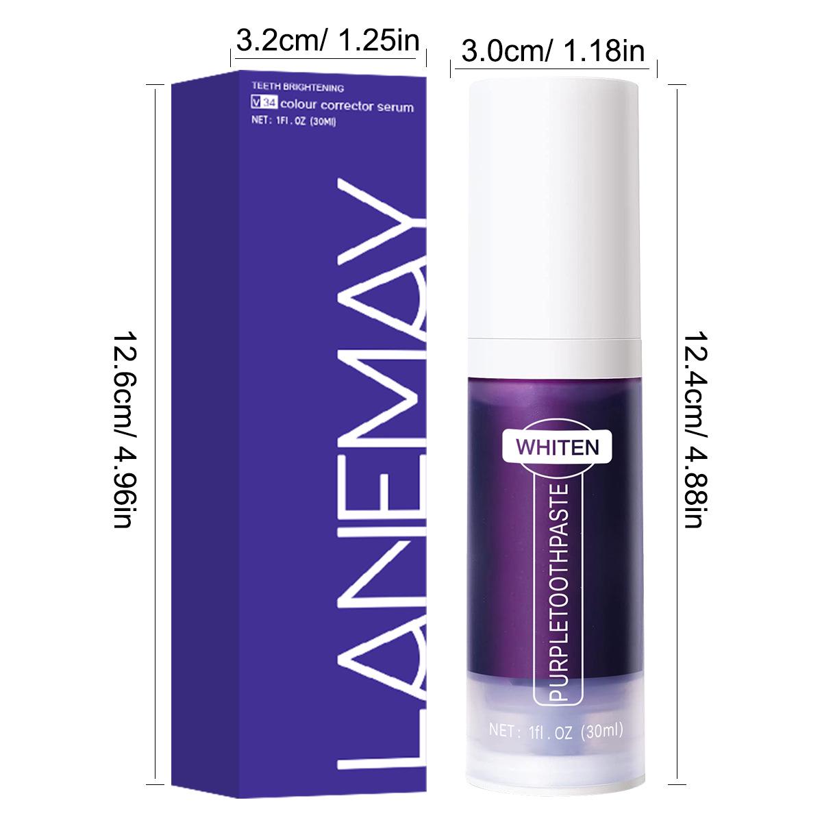 

Cross-border Purple Whitening Toothpaste 30g - Brightens and Removes Stains for a Whiter Smile