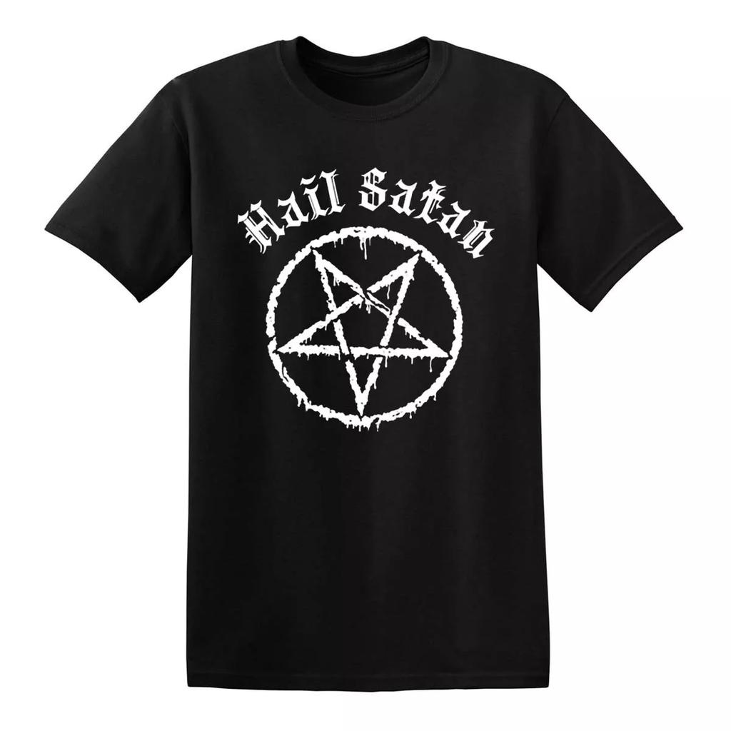 Hail Satan T Shirt Pentagram Star Rock Goth Unholy Satanic Devil Punk Top Tee High-end Luxury Is for Both Men and Women Top Y2k