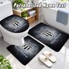 Monaco FC Custom Name 3Pcs Flannel Bathroom Mat Set Toilet Rug Personalized Bath Decor