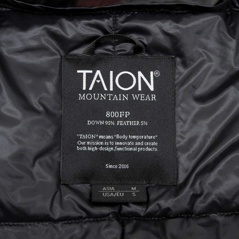 TAION Red Check Mountain Packable Volume Down Parka Jacket Men's Black Red M Jacket M Black / redUsed