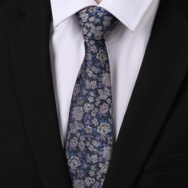 Fashion Versatile Casual Men And Women Retro Hong Kong Style Business Dress Groom Wedding Korean Version 8Cm Hand-Patterned Tie