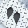 Fashion Boho Handmade Leather Leaf Shape Waterdrop Dangle Ear Earrings Hook Womens Jewelry