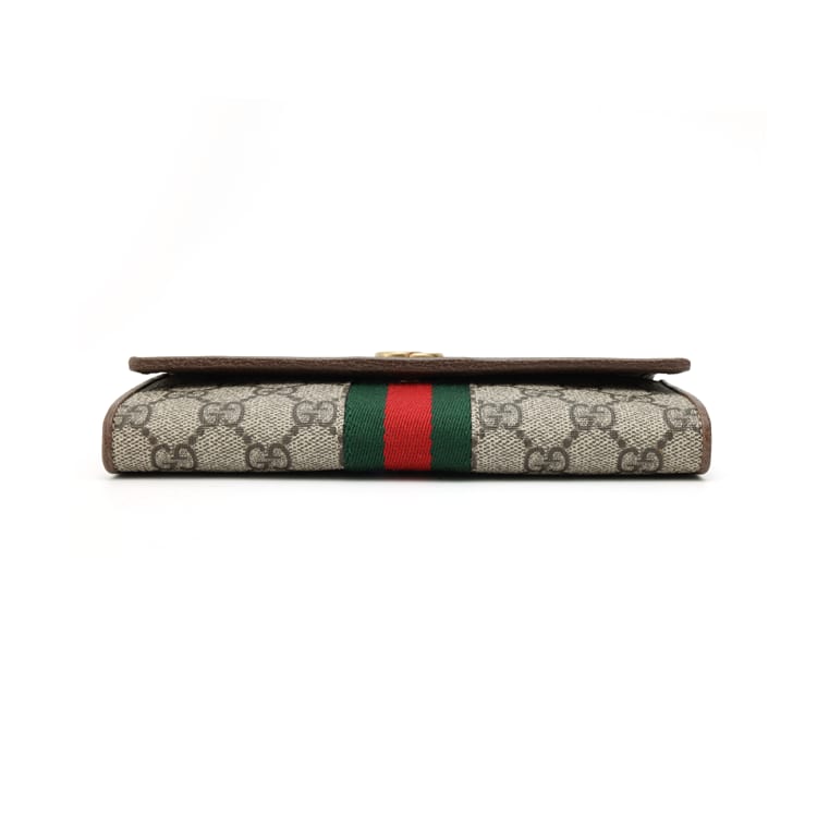 GUCCI Ophidia Canvas With Leather Wallet Unisex Beige Brown 557803-9U8KT-8748