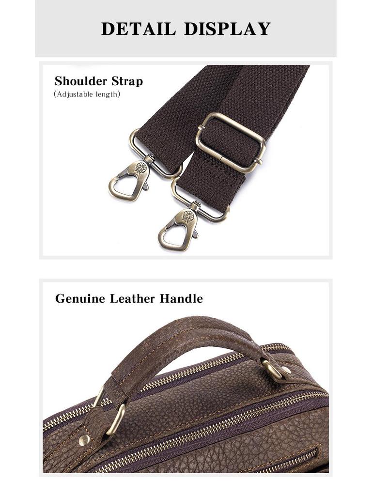 Lion Leiden Vintage Genuine Cowhide Leather Crossbody Shoulder Bag for Men