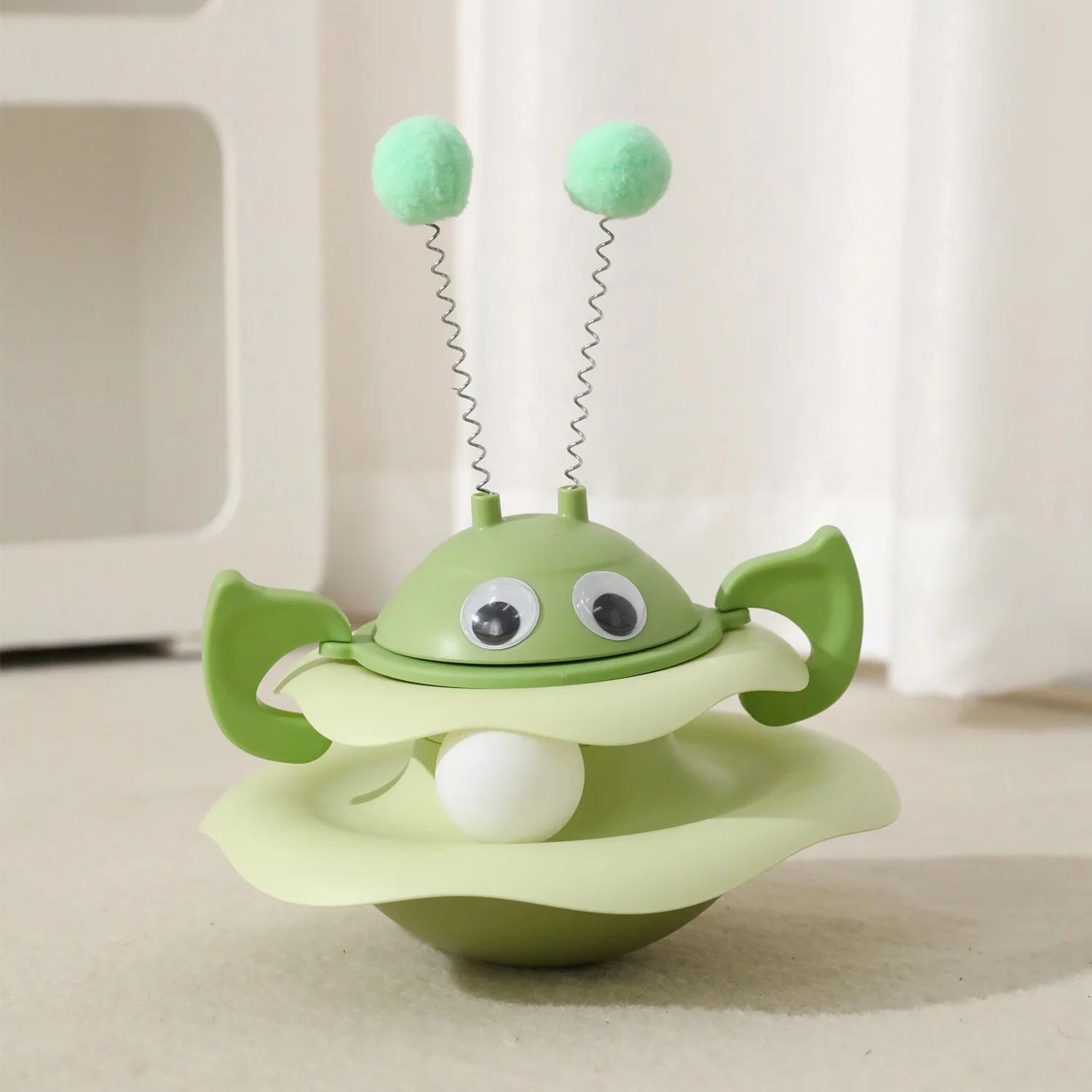 

Self-amusement Cat Turntable Roller Balls Toys Detachable with Balls Cat Track Toys Bite Resistant Teasing Cat Stick зелёный
